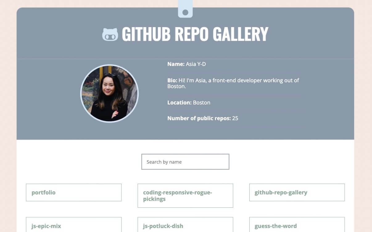 github gallery of published respositories